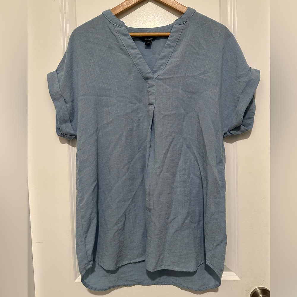 RACHEL Rachel Roy Sky Blue V-Neck Top